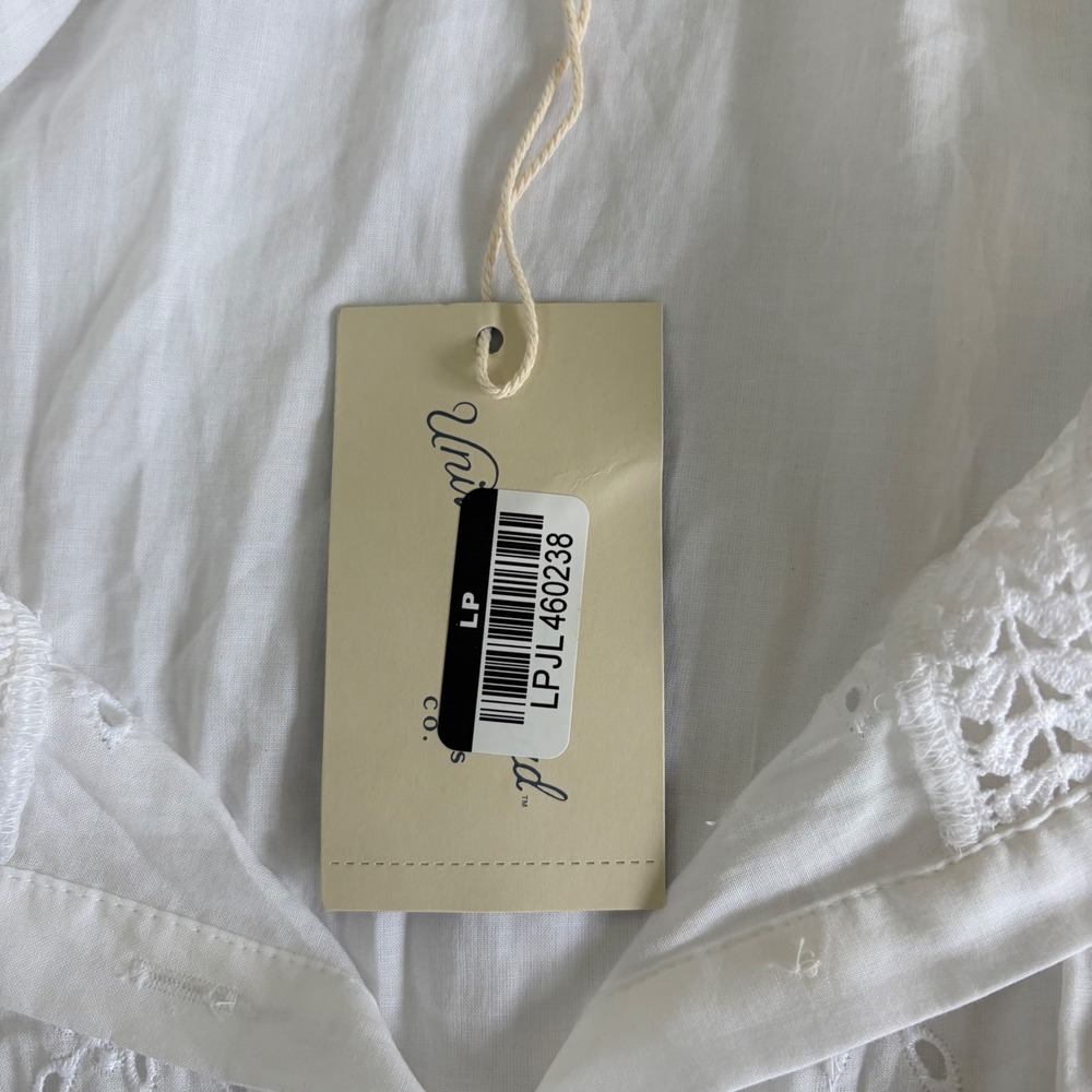 Universal Thread White Boho Eyelet Cotton Maxi Dress Large Cottagecore Tiered - Picture 7 of 9